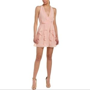 BCBGeneration Ruffle Tier Dress in Coral Rose